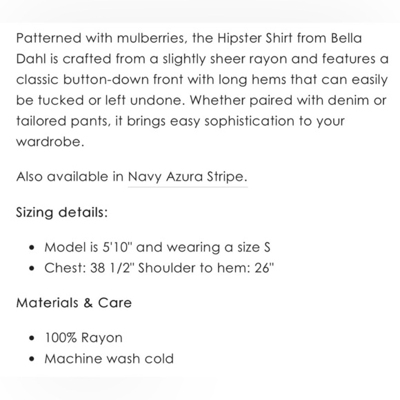 Bella Dahl Hipster Button Down Long Sleeve Rayon Blouse Womens Medium - Picture 10 of 11